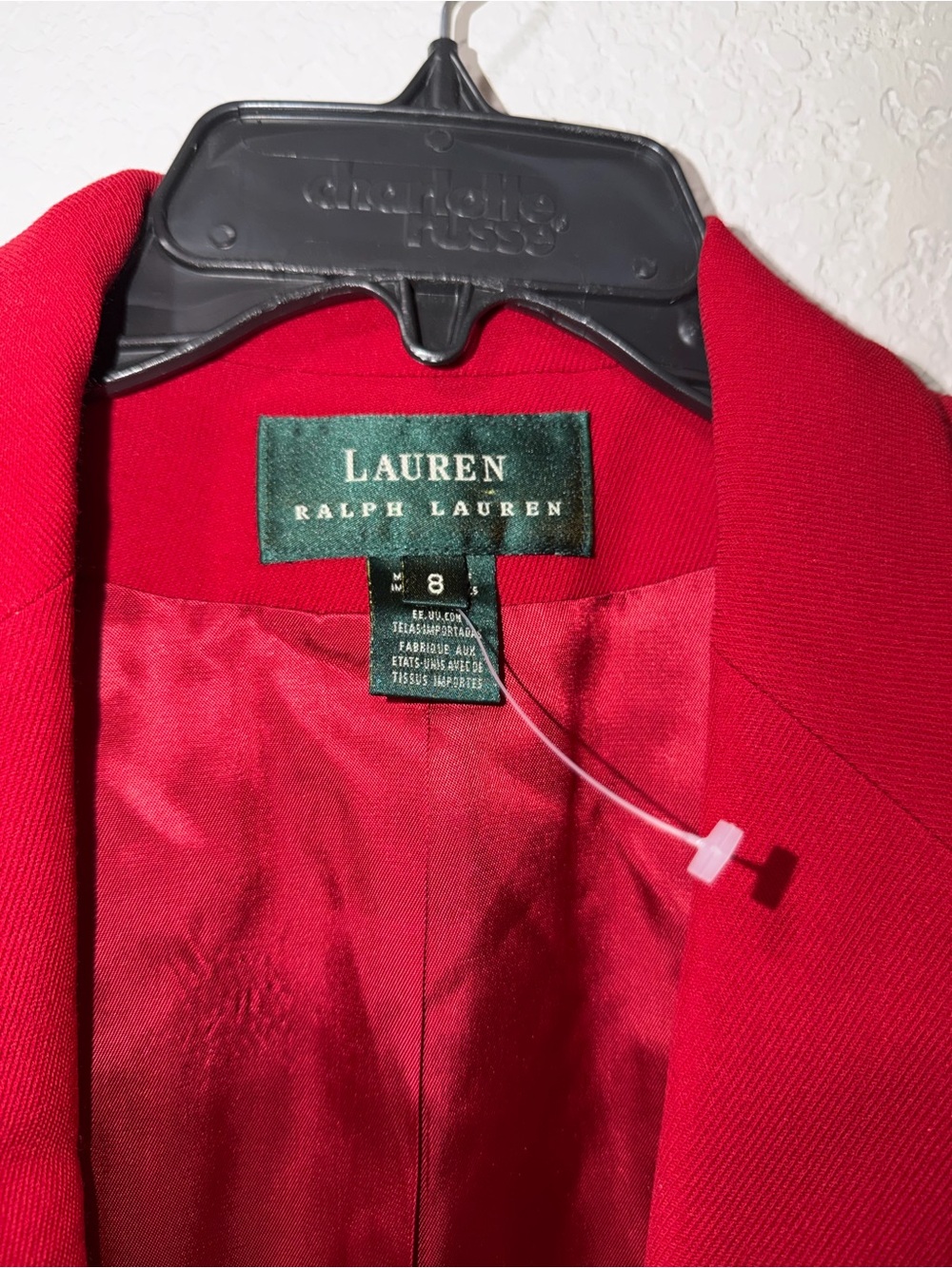 Lauren Ralph Lauren Red Crest Wool Blazer - Picture 3 of 7